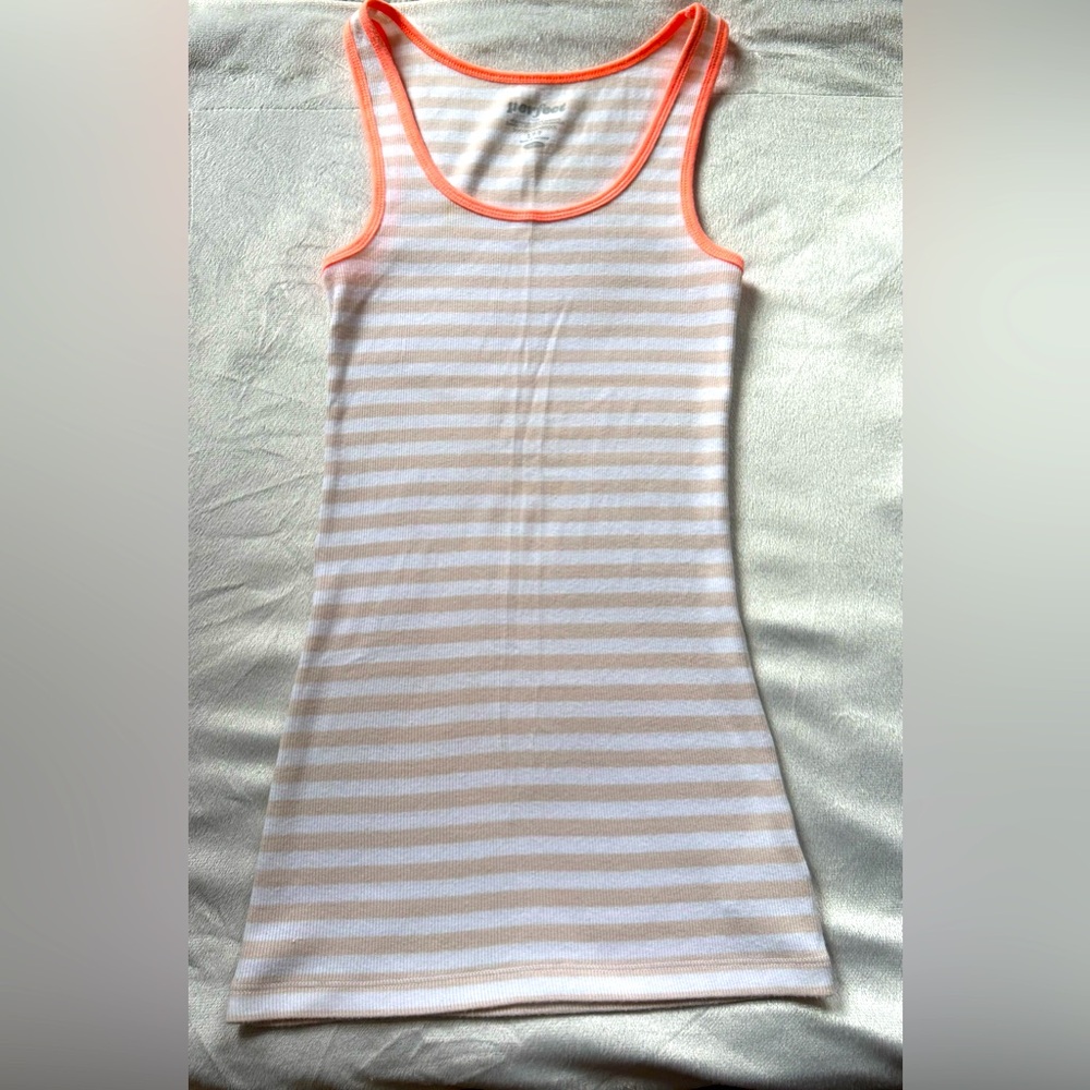 Old Navy Striped Tank Top with Neon Trim. Size Small